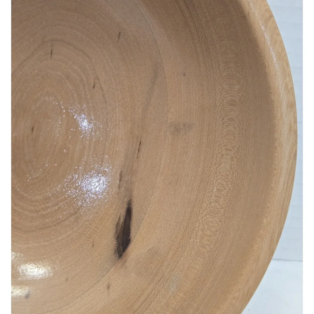 Vtg J. Anderson Hand-Turned Elm Wood Bowl 7
